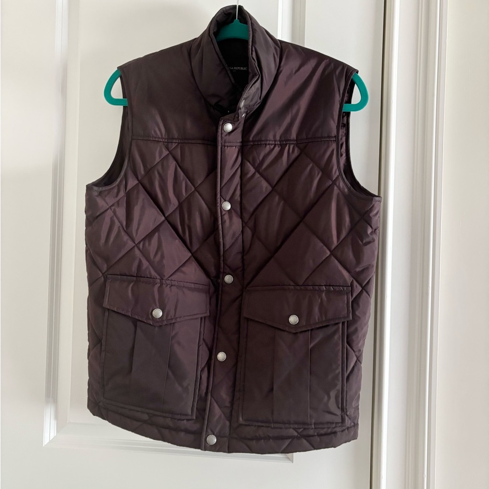 Banana Republic Men’s Puffer Vest Sz S Dark Maroon